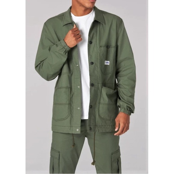 NEW LEE HERITAGE COACHES CHORE JACKET Olive Green Color Men's Large - Picture 7 of 11